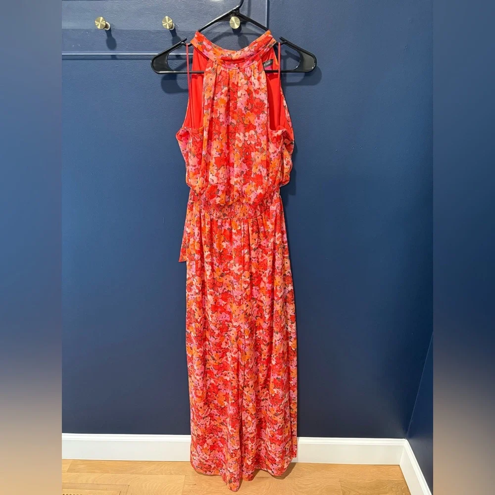 Vince Camuto Floral High Neck Jumpsuit - Picture 4 of 6